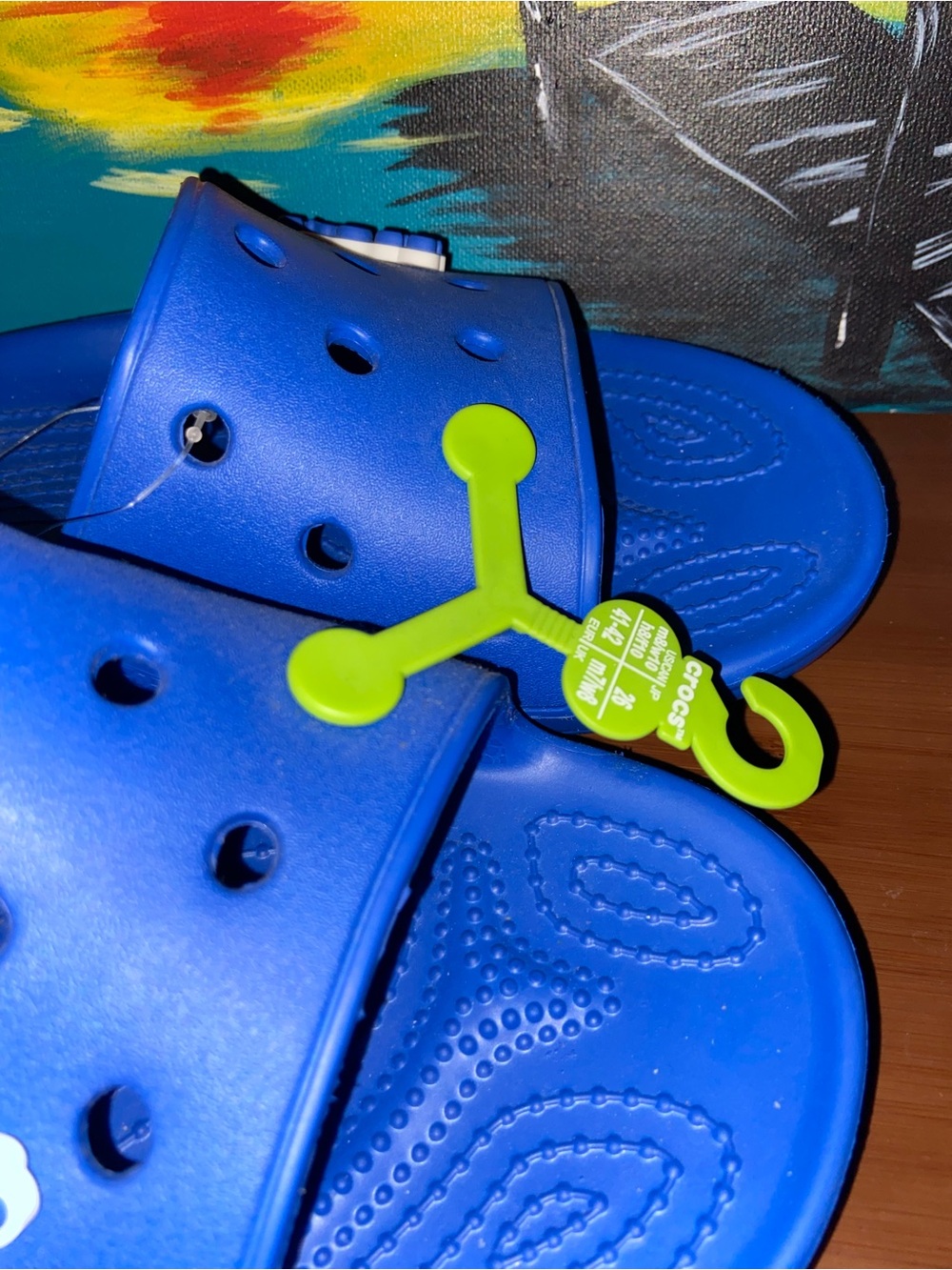 NWT CROCS Classic Slide Sandals in Royal Blue - Picture 3 of 7